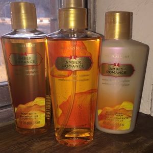 VS Amber romance body spray, wash, & lotion